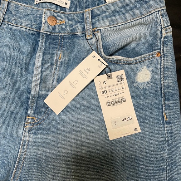 Zara 71975 RIPPED MOM FIT JEANS brand new - Picture 5 of 7